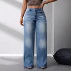Markenname Damen Jeans Weites Bein Bequem — Image 2