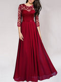 Marke Abendkleid mit Spitzenoberteil und fließendem Rock, in Rot — Main Image