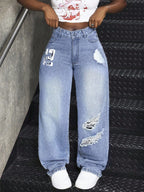 Marke Vintage Jeans mit Distressed-Details, Relaxed Fit — Main Image