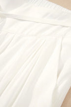 Damen Weite Leinenhose Weiß – Elastischer Bund, Kordelzug, Sommer, Freizeit, Urlaub — Image 7