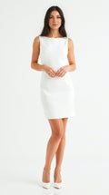 Damen Sleek Muse Minikleid Slim Fit Ärmelloses Elegantes Kleid Für Brunch Und Ausgehen