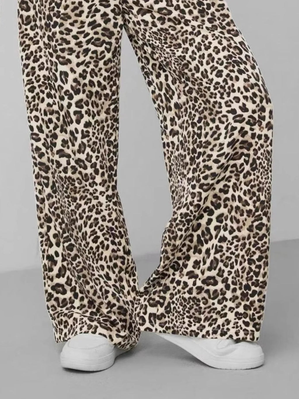 Damen Weite Leopard Print Hose Polyester Elastisch Freizeit — Image 8