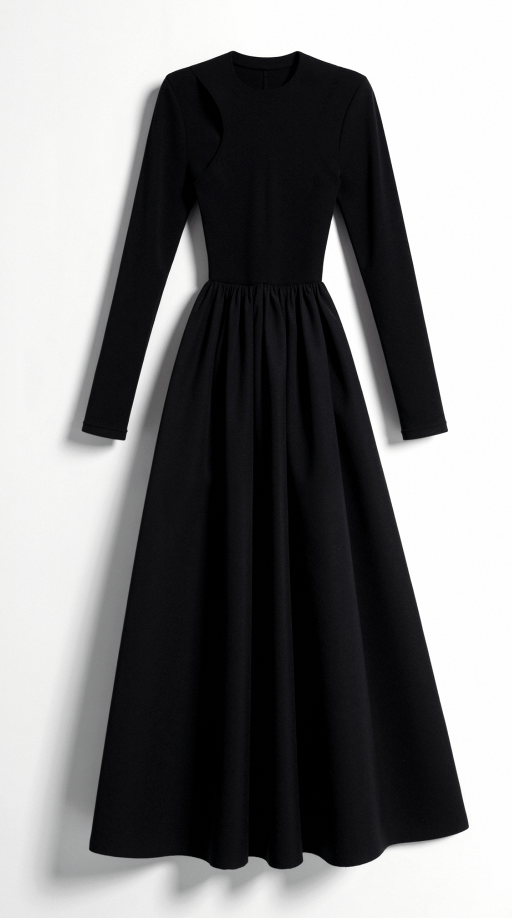 Langarm Maxikleid Mit Figurbetontem Oberteil Und Ausschnittdetails Für Dinner Termine Und Wochenendspaziergänge