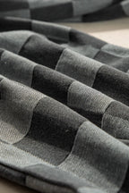 Damen Weite Hose Karomuster Baumwollmischung Schwarz Grau Hoher Bund — Image 4