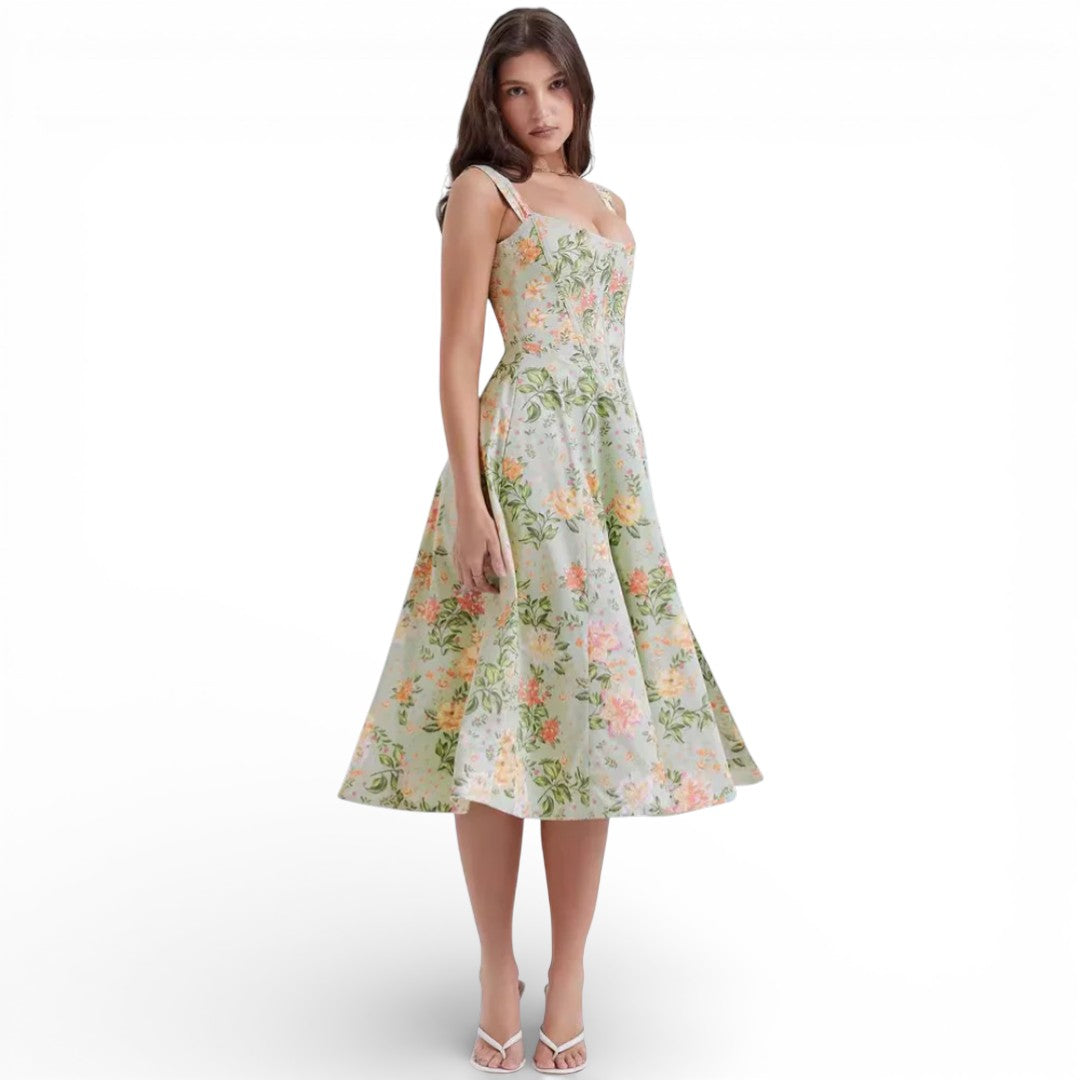 Marke Sommerkleid mit Blumendruck und Schlitz, elegantes Design — Image 4