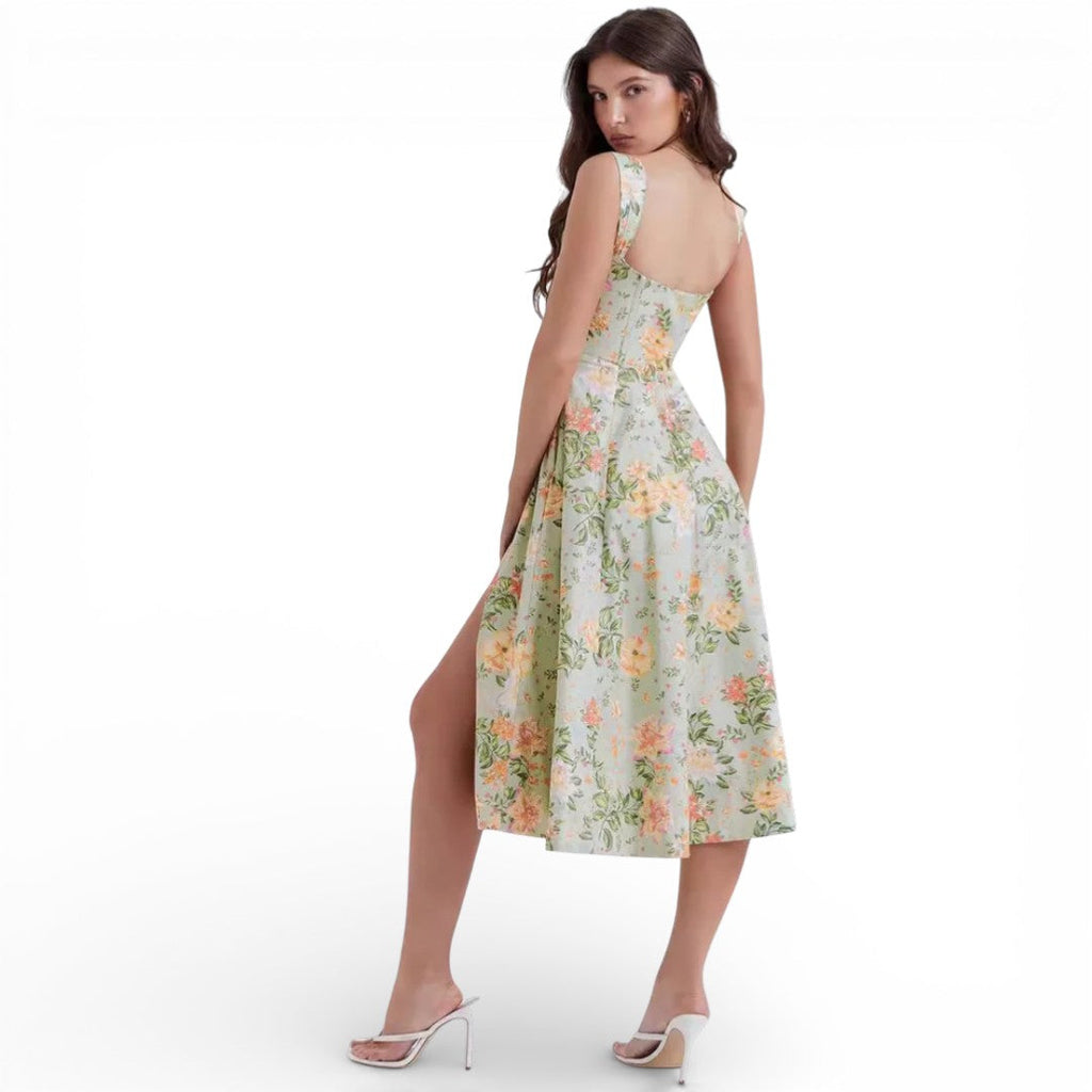 Marke Sommerkleid mit Blumendruck und Schlitz, elegantes Design — Image 5