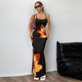 Marke Maxi Kleid mit Blumenmuster, ärmellos, figurbetont, für Damen — Main Image