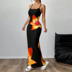 Marke Maxi Kleid mit Blumenmuster, ärmellos, figurbetont, für Damen — Image 3
