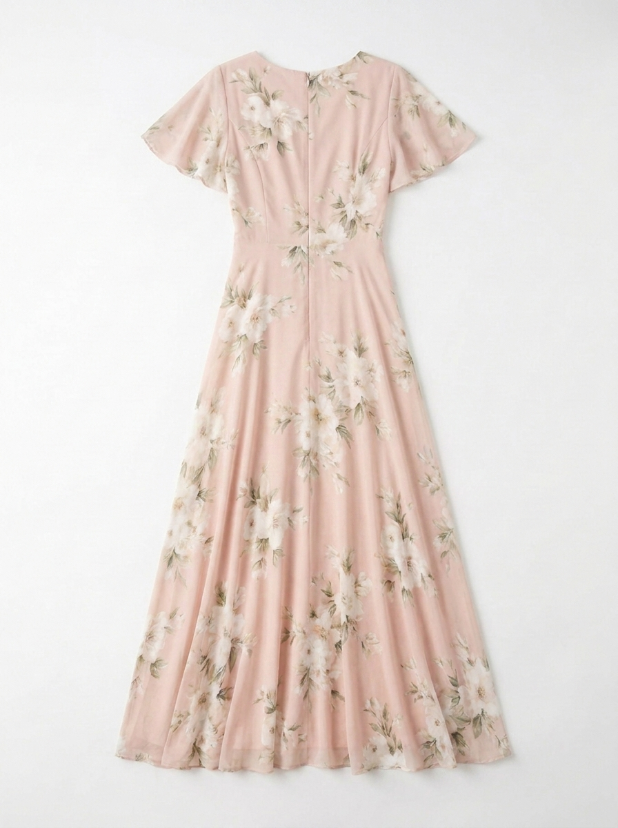 Blütenzauber Maxikleid Rückseite