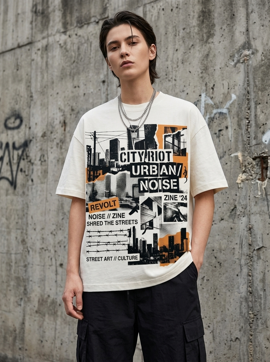 Betondschungel Oversized T-Shirt - Model