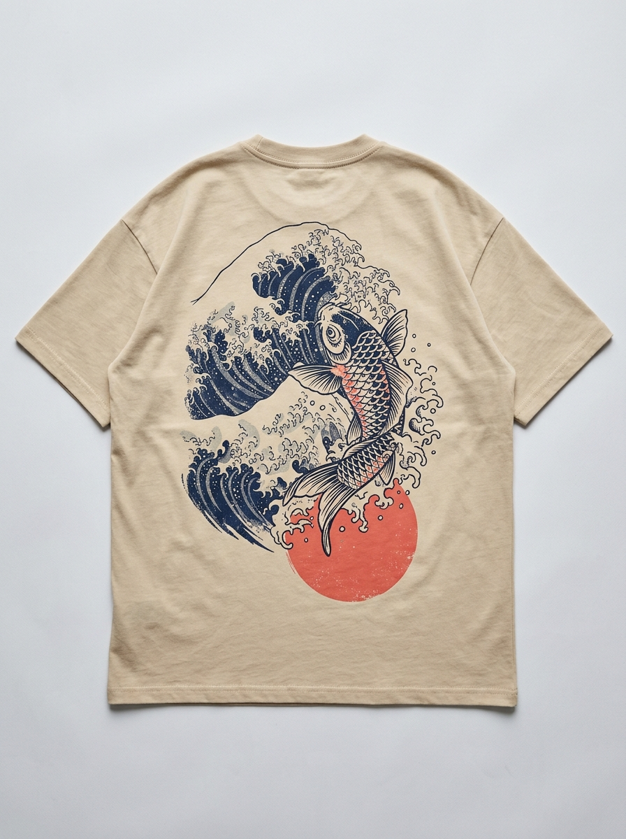 Koi-Welle Oversized T-Shirt - Back