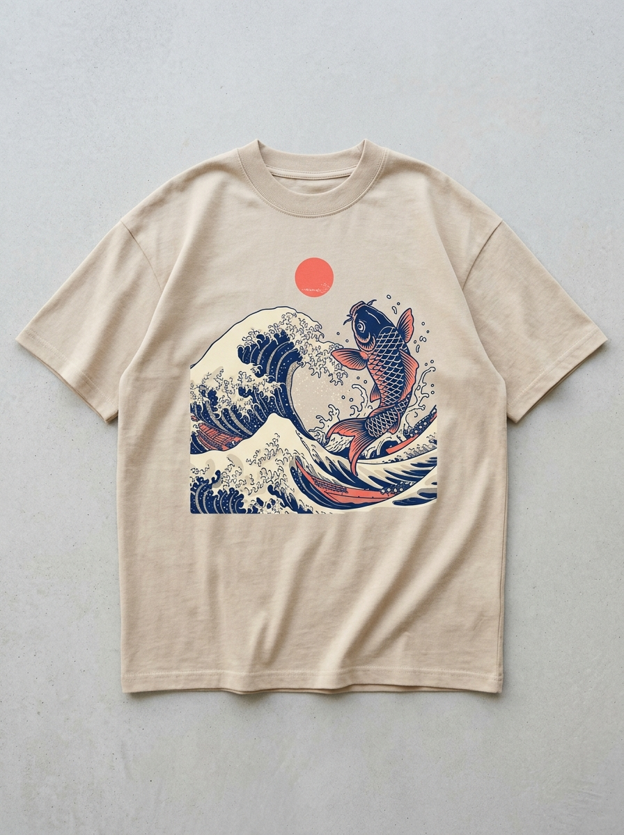 Koi-Welle Oversized T-Shirt - Front
