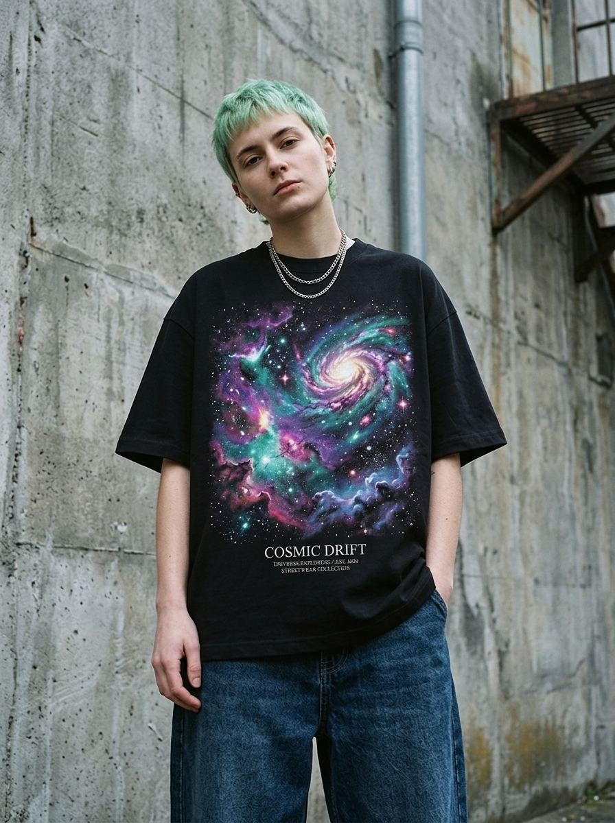 Kosmosreise Oversized T-Shirt - Model