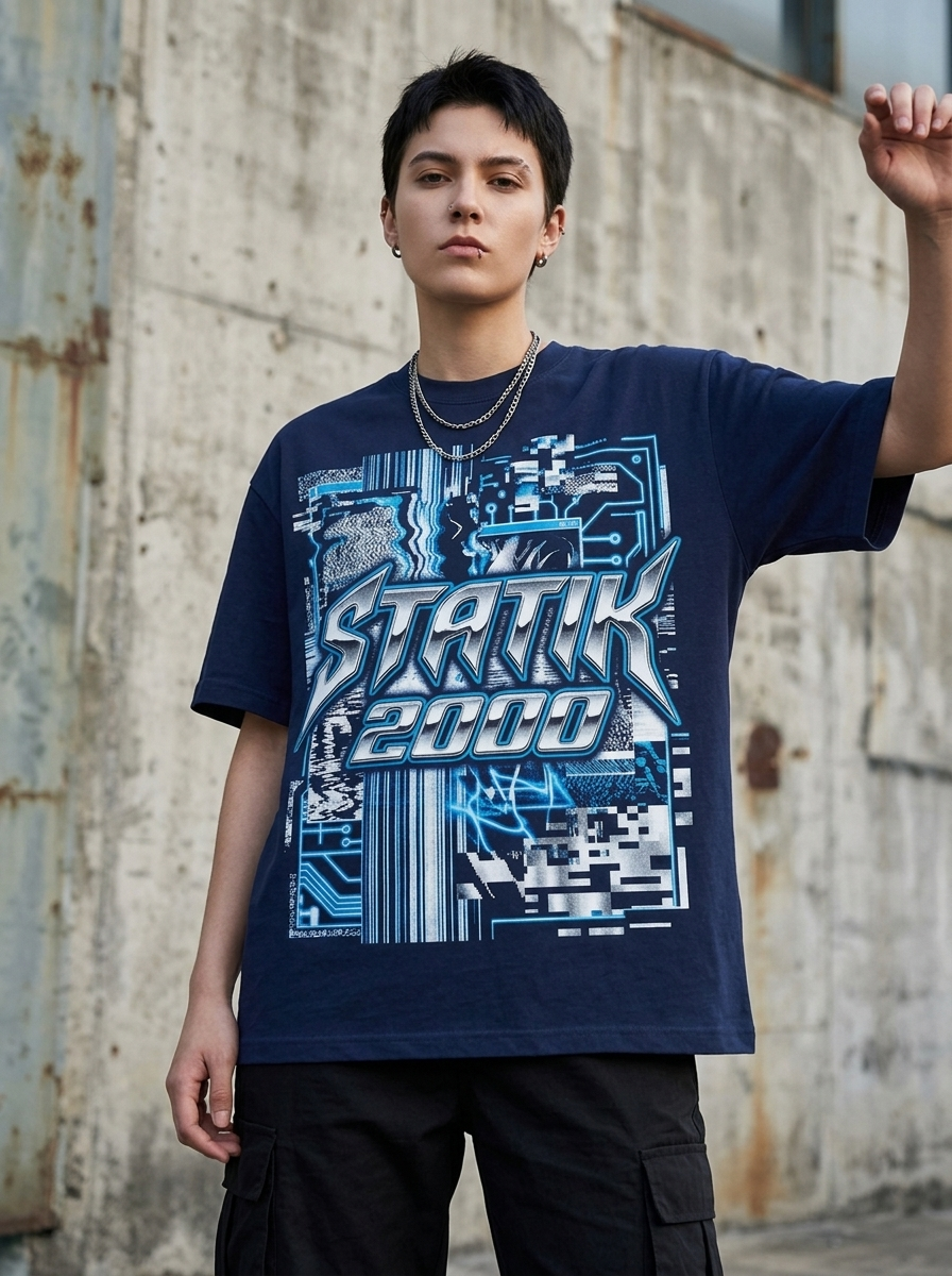 Statik 2000 Oversized T-Shirt - Model
